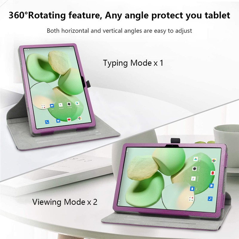 JRTAL Compatible with Doogee T10 Case, 360° Rotating Cover Faux