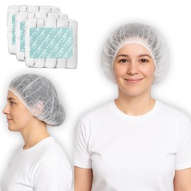 TYGA Store 3 x 100 x Mob Caps - Disposable Non Woven Hair Net, Elastic Hair Nets, Premium Hair Covers, Ideal Hair Nets for Kitchen, Catering & General Protection (White) (Pack of 300)