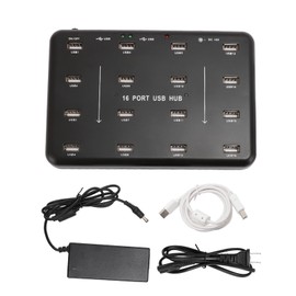 16 Port USB2.0 Hub U Flash Disk Testing Duplicator Copier Powered USB Splitter for Card Reader Memory Card Hard Disk US Plug