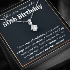 FG Family Gift Mall 50th Birthday Gifts For Women, Cool Gifts For 50 Year Old Woman Turning 50 and Fabulous, Happy Fifty Bday Gift Ideas (Standard Box, Milestone Alluring)