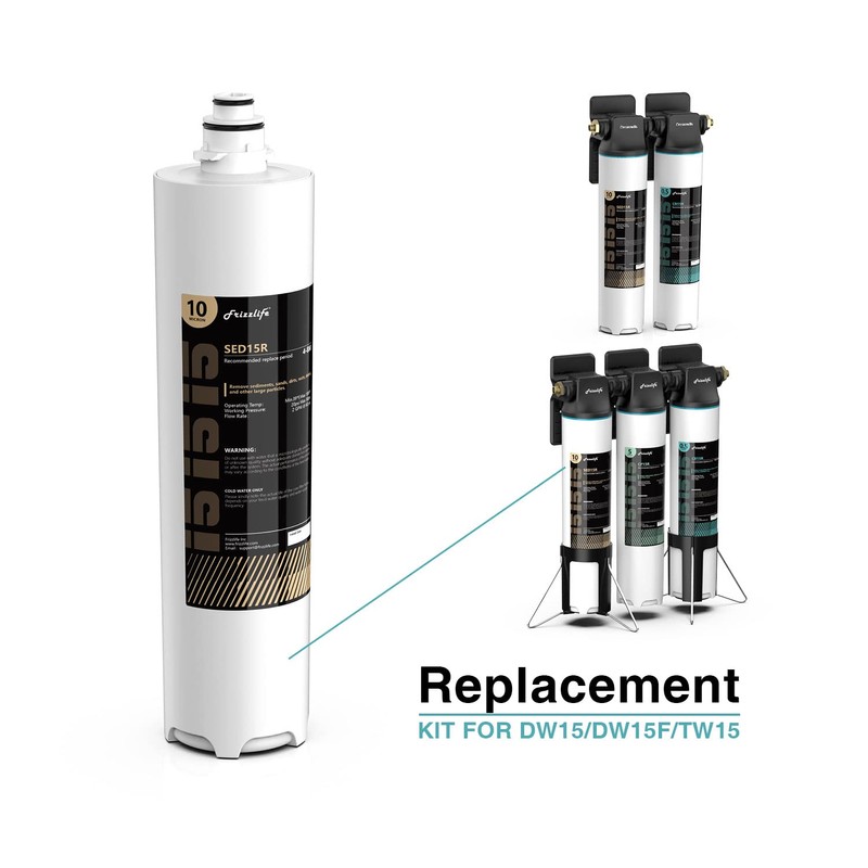 Frizzlife SED15R-HF Replacement Housing Kit With SED15R Filter Cartridge Inside