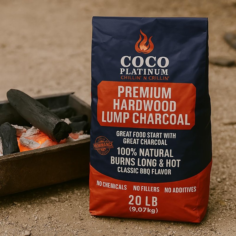 Coco Platinum Premium Hardwood Lump Charcoal – 100% Natural BBQ