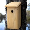 Chickadee Bird House – Handcrafted Nest Box with Wood Chips