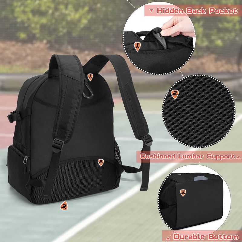 DSLEAF Basketball Bag Backpack, Soccer Bag Backpack with External Ball