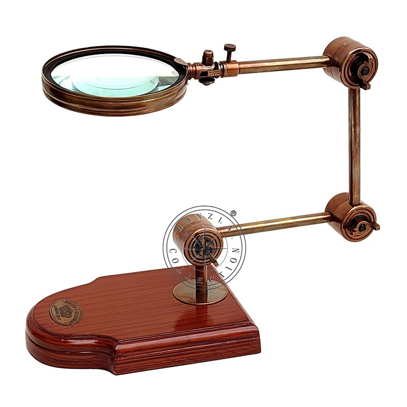 Antique Desk Magnifier Moveable Lens Kelvin & Hugnes London Marine