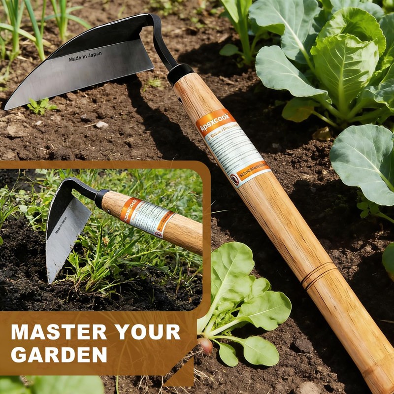 Apexcook Garden Weeding Hoe, Professional Handheld Weeding Tool with Solid