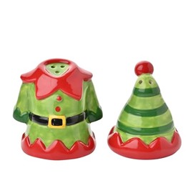 The Seasonal Gift Co - Elf Suit & Hat Christmas Salt & Pepper Shakers - Festive Xmas Gifting & Homeware for Xmas Presents, Stocking Fillers & Dining - Holiday Homeware for Dining Room.