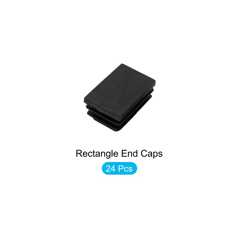 METALLIXITY Rectangle End Caps (30 x 20mm) 24Pcs, Plastic Rectangle