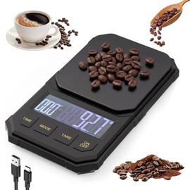 Báscula Digital Cocina con Temporizador, Bascula para Cafe 0.1g/2kg
