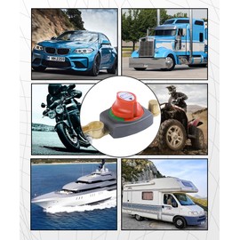 SCUARI Battery Disconnect Switch,Car Accessories Kill Switch for Car,12-48V Automotive Battery Disconnect Switch Disconnect Isolator,Suitable for Car Truck Marine and Electrical Equipment (Top Post)