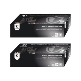 OneProtek Set of 2 x 100 Disposable Gloves Nitrile Black Size S Disposable Powder-Free Latex Free Nitrile Gloves