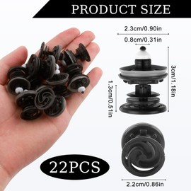 Pack of 22 Door Panel Fixing Clips, Door Panel Clips, Fixing Clips T5, Replacement Clips for VW T4, 7L6868243 Brackets Car Trim for A1, A4, A5, A6, Golf 5, 6, 7