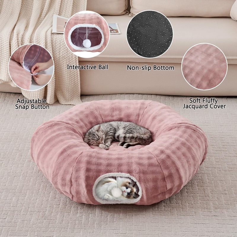 Yaning Bubble Cat Tunnel for Indoor Cats, Round Peekaboo Cave