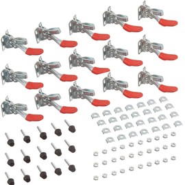 Toggle Lever Tensioners, 15 Pieces 201 Quick Release Set Toggle Clamp, Hand Tool 27 kg 59 lbs Capacity, Non-Slip, Horizontal, Toggle Clamp for Machine Operation, Woodworking
