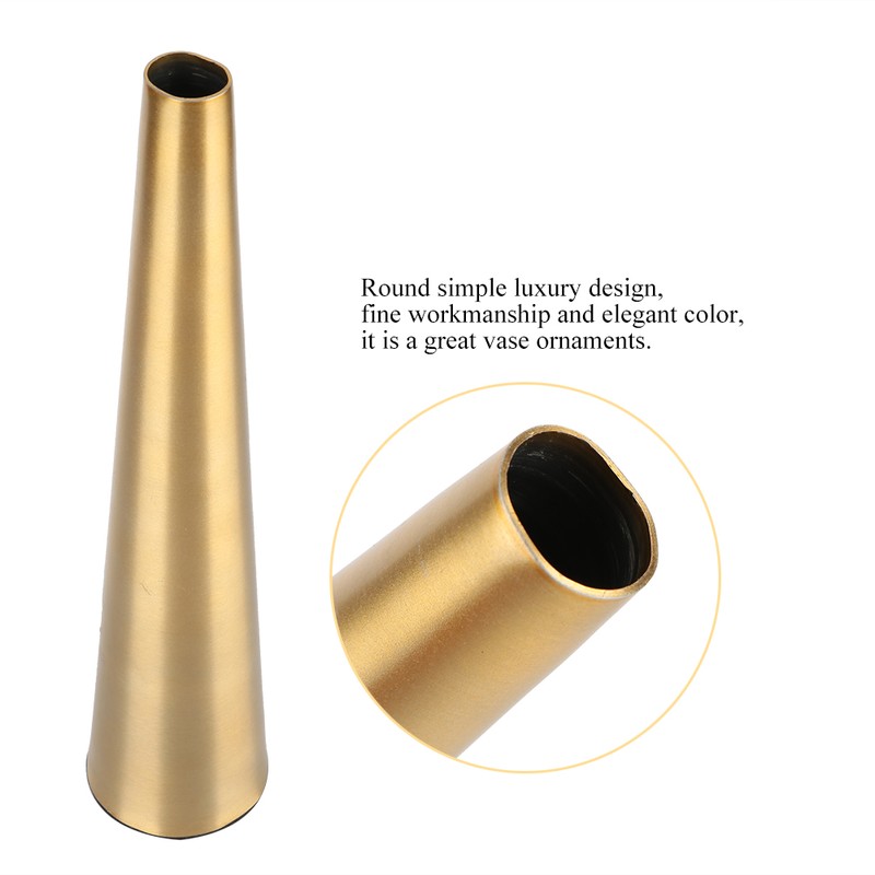 Conical Shape Metal Desk Vase Decoration Rose Flower Holder Cup