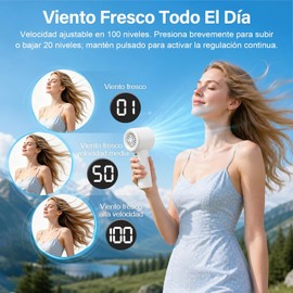 Ventilador Turbo Portátil de Mano,4000mAh Mini Ventilador,100 Velocidades