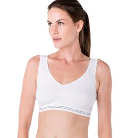 Elita Women's Signature Seamless Soft Bra, White, 32