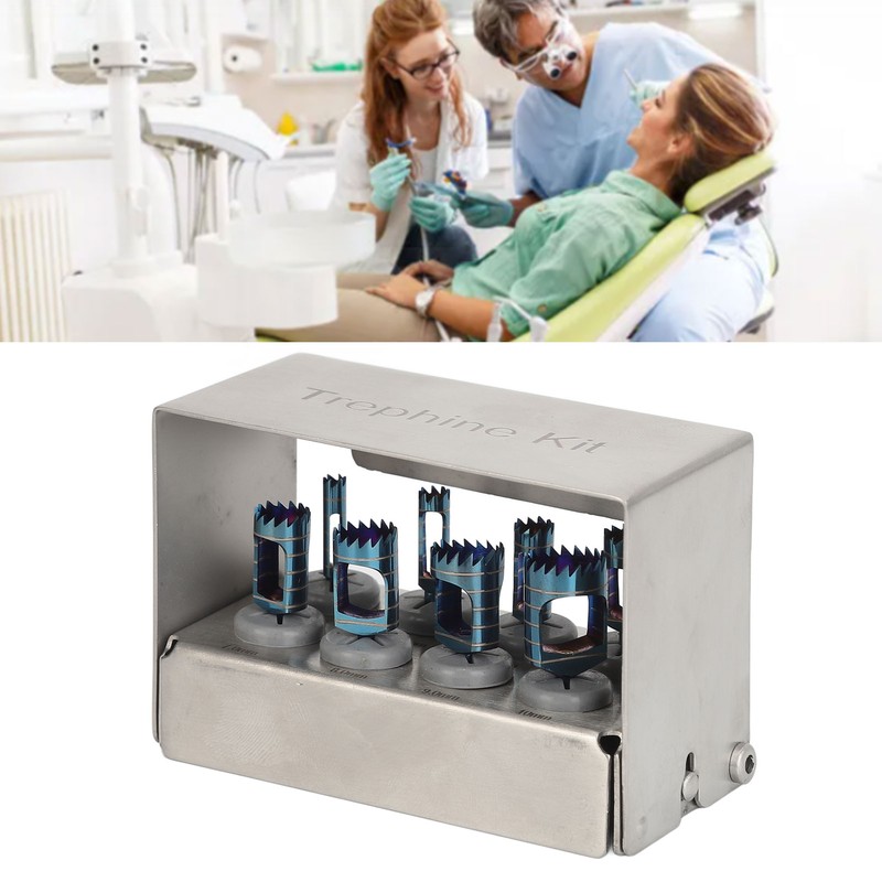 8pcs Dental Trephine Drills Kit Dentist Implant Instruments Tools Trephine