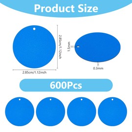 DICOSMETIC 600Pcs Large Sequin Flat Round Paillettes Bulk 28.5mm PVC Sequin Paillettes Blue Embroidery Craft Sequins for Garment Shoe Dress DIY Sewing Accessories, Hole:1.5mm