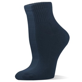 Yomandamor Women's Casual Socks, Thick, Combed Cotton, Black, 5 Pairs Set, Ankle, 8.7 - 10.2 inches (22 - 26 cm), gray