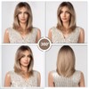 Esmee Short Straight Ombre Blonde Bob Wigs with Curtain Fringe