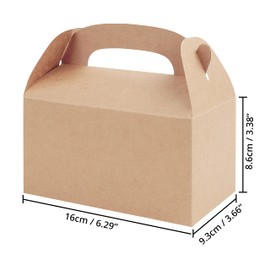 Belle Vous Brown Cardboard Gift Boxes with Lid and Handle (Pack of 24) - 16 x 9.3 x 8.6 cm - Simple Gift Boxes for Children's Birthdays, Food, Baby Showers & Weddings