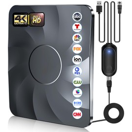 2024 Digital TV Antenna for Smart TV up 1100+ Miles, Indoor/Outdoor HDTV Antenna Long Range TV Antenna for Local Channels- Support 4K 1080P for All TVs with Signal Amplifier & Thick Coaxial Cable