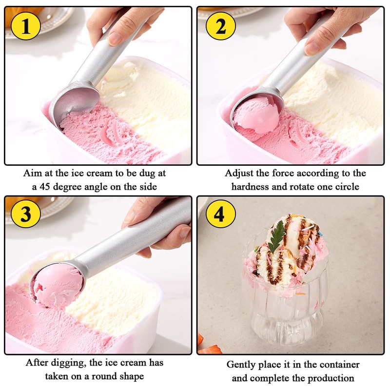 ReaNea Ice Cream Scoop with Confortable Handle and Easy to
