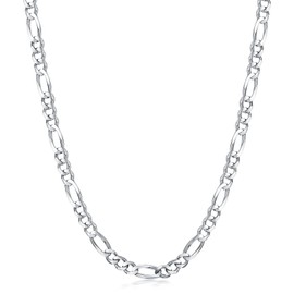 925 Sterling Silver Figaro Chain 3MM, 4MM, 5.5MM Diamond-Cut Figaro Link Chain Necklace Gift for Men Women 18, 20, 22, 24, 26 Inches (45cm (18 inches), 5.5mm Wide)