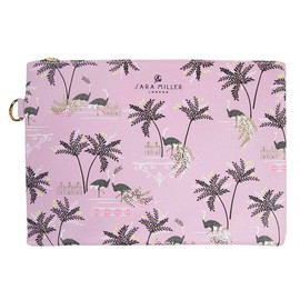 Sara Miller Savannah Large Cosmetic Bag Travel Pouch with Gold foil Detail