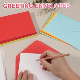 VIAPUICE Blank Cards and Envelopes 5x7, Invitation White Cardstock Greeting Cards (Green), 24 Pack, Perfect for Office | Wedding | Gift | Graduation | Birthday