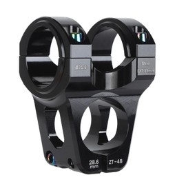 Aluminum Alloy Mountain Bike Stem, Lightweight DIY Short Handlebar Stem for Replacement, 0 Degree Stem with 31.8mm Handlebar Mounting Bore, for Most Mountain Bikes (Black)