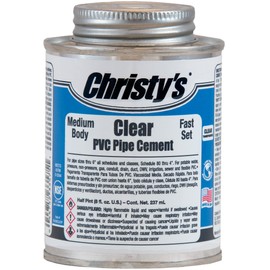 Christy's Clear PVC Cement - Medium Body, Fast Set, Low-VOC, 1/2 Pint (8 fl oz)