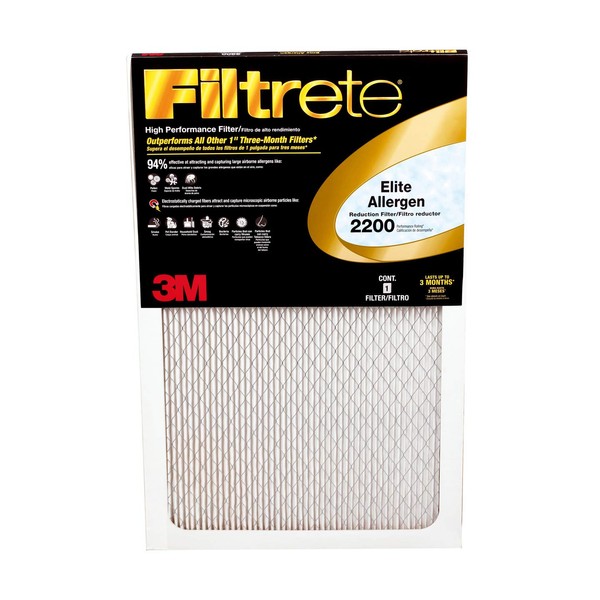 16x25x1 2200 MPR Filtrete Elite Allergen Air Filter - Single