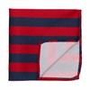 tiemart Striped Pocket Square (Red and Navy Blue)