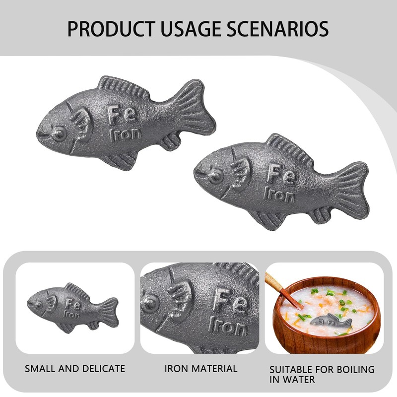 2 Pcs Iron Fish for Cooking, Iron Fish for Iron