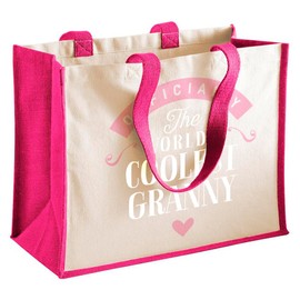 Design, Invent, Print! Granny Bag 21 Litre Volume Fuchsia Pink Cotton Canvas 42 x 33 x 19cm