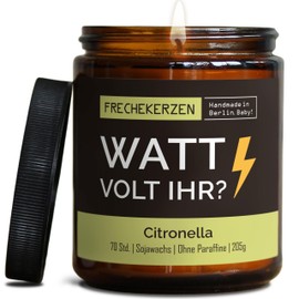Lustige Citronella Kerze mit Spruch für Handwerker | Handgemacht aus Sojawachs | In Geschenkbox | Nachhaltiges Geschenk | Kleines Geschenk für Klempner Hausmeister Hauswart Dachdecker