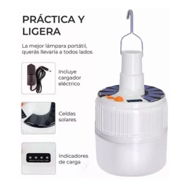 Best Linterna Camping Led Solar Super Brillante Tactica  Portatil