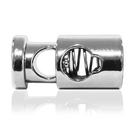 Metal Cord Stopper Set of 4 Cord Clamp Straight Shape (1 Hole) for Ropes Jackets Handbags Color:Silver