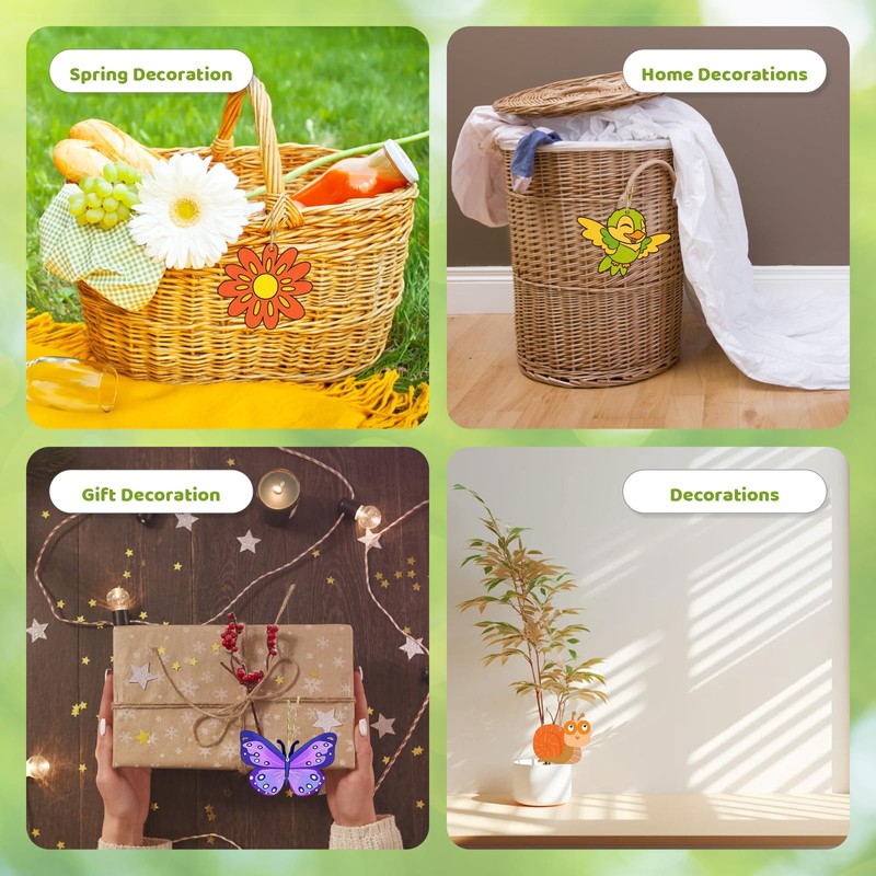 24 Pcs DIY Wooden Craft Shapes Set, Suitable for Party