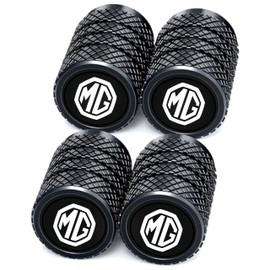 4 pcs Tyre Valve Dust Caps Cover for All MG Car Models with O-Ring Seal Corrosion Resistant Tyre Valve Stem Air Cap Black