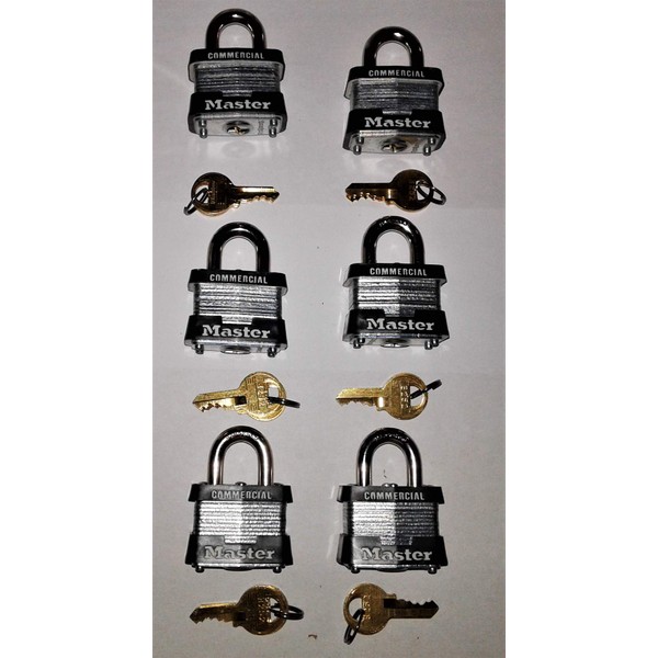 Master Lock 3KA Padlock, Keyed Alike - Key 3252 - 6 Pack