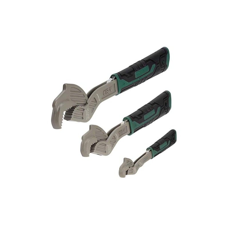 6” 8” 10” Self Adjustable Pipe Wrench Set, Chrome Vanadium