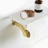 Hoimpro Brushed Gold Aluminum Toilet Paper Holder with White Natural