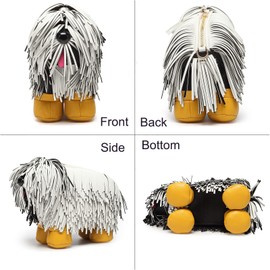 Lyuxhetaokdiq Women Dog Shaped Crossbody Shoulder Bag Handbag PU Leather Unique Novelty Dog Shaped Purse, White