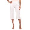 Rekucci Women's EcoCosy Comfort Modern Cargo Capri Pant (16, White)