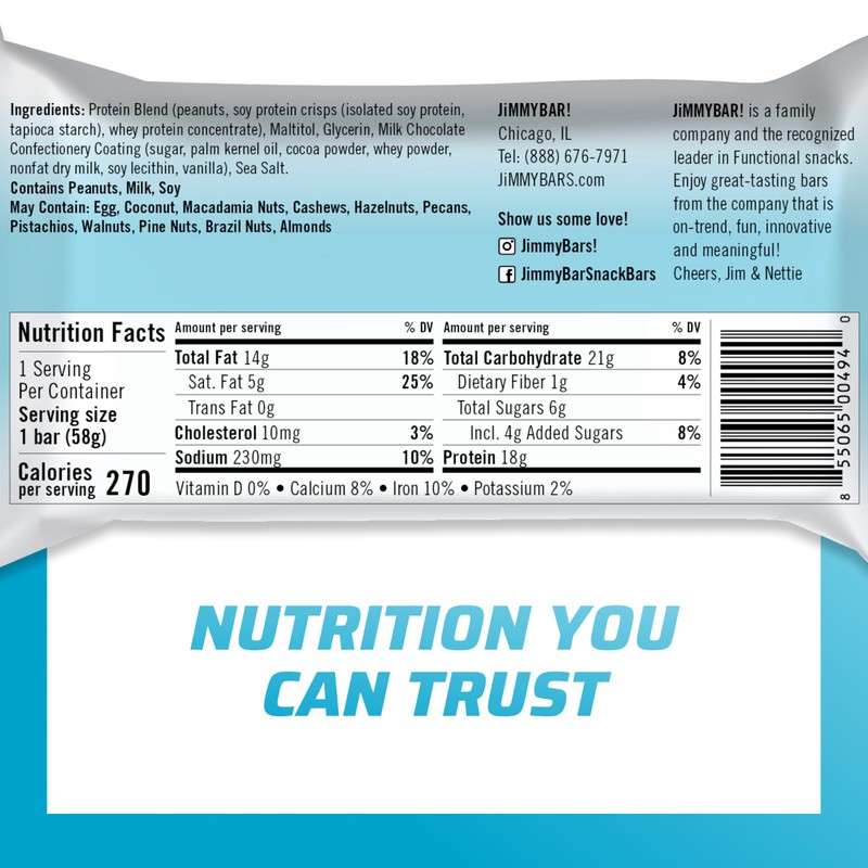 JiMMY'S! Functional Protein Bar - Chocolate Peanut Butter - 12