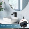 Grifería Banna Negra Monomando Lavabo De Mesada Con Mangueras Incluidas