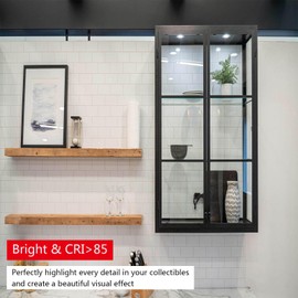 LED Puck Lights Wired Under Cabinet Lighting Dimmable,Recessed Mount,2.5In Hole Halogen Bulb Equiv,12V Under Counter Light Fixture Plug in for Kitchen,Display Shelf,Curio,4000K Daylight White,6pcs